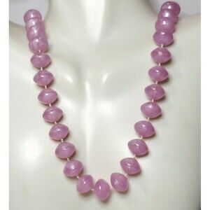 Vintage lilac necklace Button beads 18 in